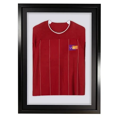 Afbeelding van Vivarti DIY Junior 3D gemonteerd sportshirt display frame 50 x 70cm zwart frame, zwarte houder, witte rugkaart