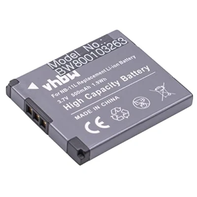 Afbeelding van vhbw Accu compatibel met Canon NB 11L 11LH IXUS 170 165 160 SX410 275 A4000 A3400 A2400 A2500 A2300 265 145 150 SX400 132 25 24 0