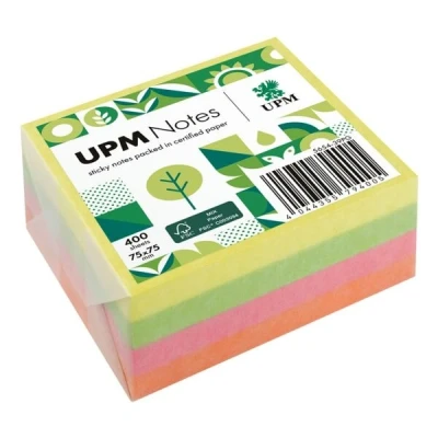 Afbeelding van UPM notes 75x75mm assorti kleuren blok 400 vel IN 5654 39PG