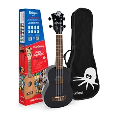 Afbeelding van Octopus UK205 sopraan ukelele in zwart, Full