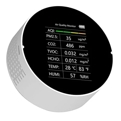 Afbeelding van Cankypu Multnctionele Luchtkwaliteit Detector 7 In 1 PM2.5 TVOC CO2 HCHO Temperatuur Vocgheid AQI Thuis Bureau Kantoor Auto Indoor Monitor