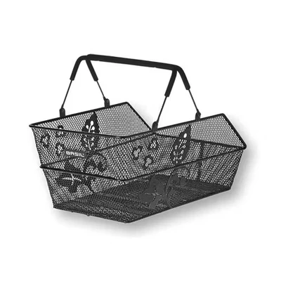 Afbeelding van Basil Cento Flower Multi fietsmand achterop zwart