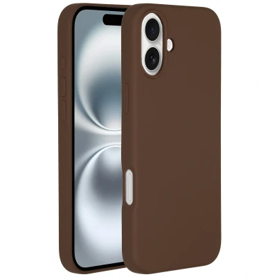 Afbeelding van Apple iPhone 16 MagSafe Hoesje Siliconen en TPU (zacht) Accezz Softcase/Backcover Bruin Telefoonhoesje