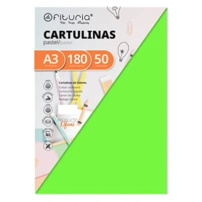 Afbeelding van OFITURIA FAB 16560 karton, groen, A3, 180 g, 50 stuks
