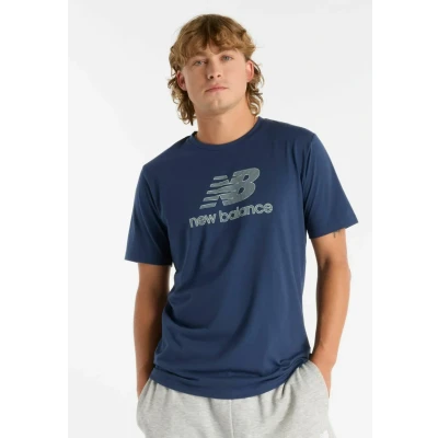 Afbeelding van New Balance Heathertech LOGO Tshirt print, Heren, Maat: Large, Blue