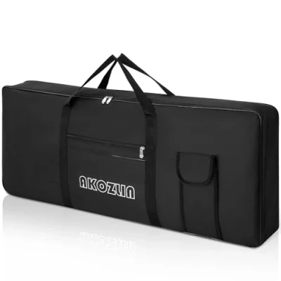 Afbeelding van AKOZLIN Tragbare, gepolsterte Keyboard Tasche mit 61 76 88 Tasten, Gigbag für elektrische Klaviertastatur, Schwarz, Voor sleutels, 61key, Modern design