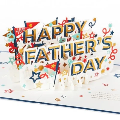 Afbeelding van Hallmark Signature Collectie Vaderdag Kaart 3D Pop Up Papier Wonder Design