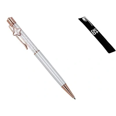 Afbeelding van Kwaliteits balpen met kristallen. Inclusief pen vulling en etui (N+ WIT HANGER)