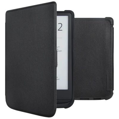Afbeelding van Vivlio Lux 5 Hoes: iMoshion Slim Soft Case Sleepcover Bookcase zonder stand Zwart Kunstleder E Reader Hoezen
