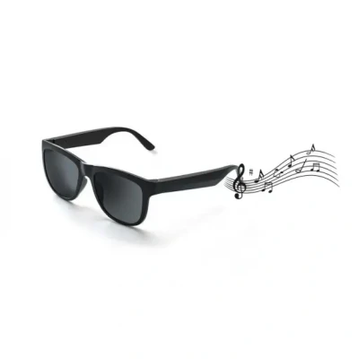 Afbeelding van RayBeats Bluetooth Zonnebril Smart Glasses Ingebouwde Speakers voor muziek handsfree bellen Gepolariseerd Glas Lichtgewicht 31 gram 6 uur speeltijd Heren en Dames Zwarte glazen Mat Zwart montuur