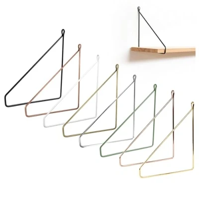 Afbeelding van Natural Goods Berlin Pankow 200 mm, design plankdrager van glanzend metaal, 2 stuks, wandhouder voor planken, plankhouder wandplanken in woonkamer, keuken en badkamer