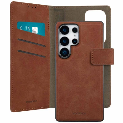 Afbeelding van Samsung Galaxy S25 Ultra Hoesje Kunstleder imoshion Bookcase/2 in 1 Case Bruin Telefoonhoesje