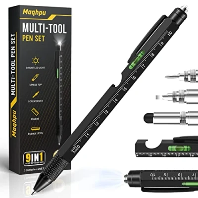 Afbeelding van Maqhpu originele cadeaus voor heren, 9 in 1 multifunctionele pen, technische gadgets, mannen, vrouwen, ouders