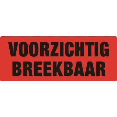 Afbeelding van Etiket 50x130mm Oranje Voorzichtig Breekbaar Rol 500 Stuks per 10