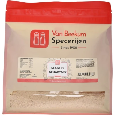 Afbeelding van Van Beekum Specerijen Slagers Gehaktmix 1 kilo (hersluitbare stazak)