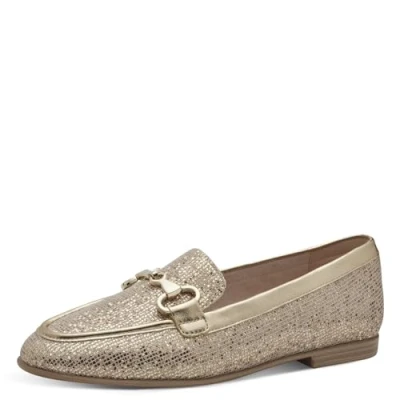 Afbeelding van Tamaris Instappers, Dames, Maat: 39, Lt gold glam Textiel