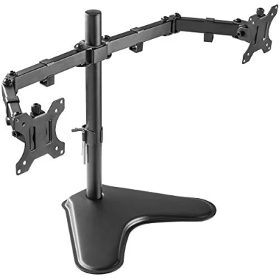 Afbeelding van RICOO monitorhouder voor tafel, VESA tafelhouder 13 27 inch, 2 monitorarm TS7311, beeldschermhouder, monitorarm, monitorhouder,