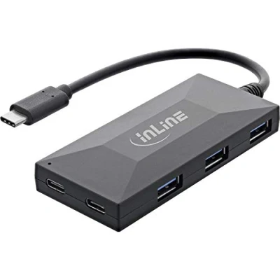 Afbeelding van InLine® USB 3.2 Gen.1 OTG hub, Type C naar 2 poorten en 3 A, zonder voeding