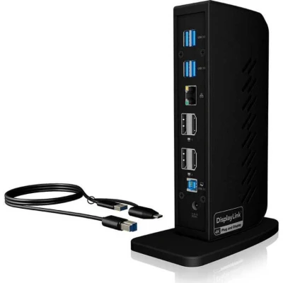 Afbeelding van ICY BOX IB DK2252AC notebook dock &amp; poortreplicator Bedraad USB 3.2 Gen 1 (3.1 1) Type C Zwart
