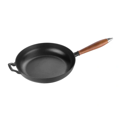 Afbeelding van STAUB Vintage koekenpan met houten handvat Ø28 cm Zwart