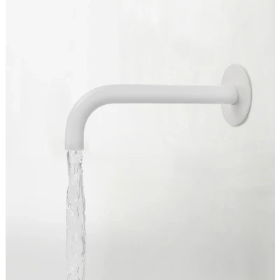 Afbeelding van Waterevolution Flow baduitloop mat wit T167119BR lengte uitloop 19cm
