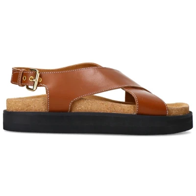 Afbeelding van Sacha Bruine Plateau Sandalen (Maat 37, Leer)
