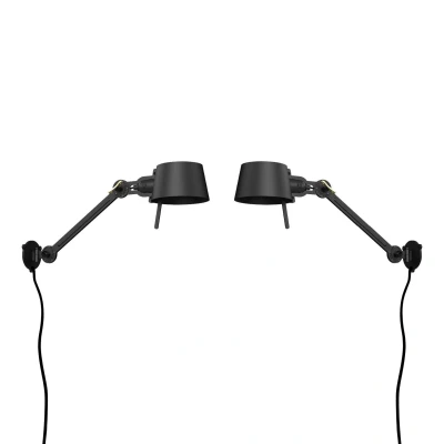 Afbeelding van Tonone Bolt Bed Sidefit wandlamp met stekker set van 2 Smokey Black