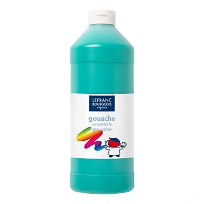 Afbeelding van Lefranc Bourgeois 188521 Value kinder plakkaatverf op waterbasis, heldere kleuren, ondoorzichtig, gebruiksklaar, afwasbaar, doseeropening, fles van 1000 ml Donkergroen