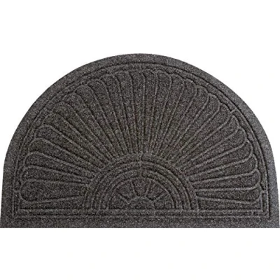 Afbeelding van wash+dry by Kleen Tex Mat DUNE Halfmoon dark grey Inloopmat, antislip, geschikt voor binnen en buiten, wasbaar