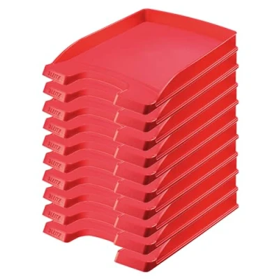 Afbeelding van Brievenbak Laag Leitz Rood