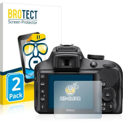 Afbeelding van BROTECT (2 Stuks) Schermbeschermer voor Nikon D3400 Screen Protector Transparant