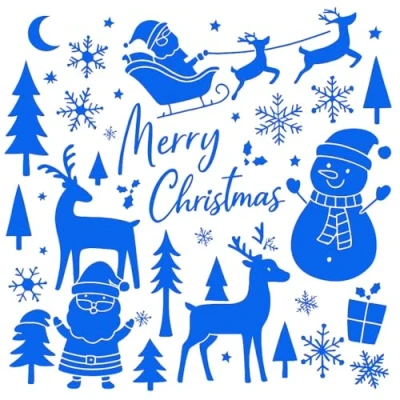 Afbeelding van 6 Sneeuw Spray Stencils voor Kerstmis Plastic (22045)