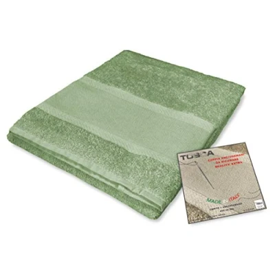 Afbeelding van tex family Handdoekenset badstof Tosca © Aida om te borduren kruissteek 1+1 gezicht en gasten groen