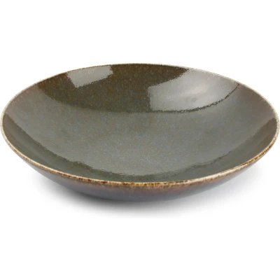 Afbeelding van BonBistro Diep bord 21xH5cm groen Cirro (Set van 6)