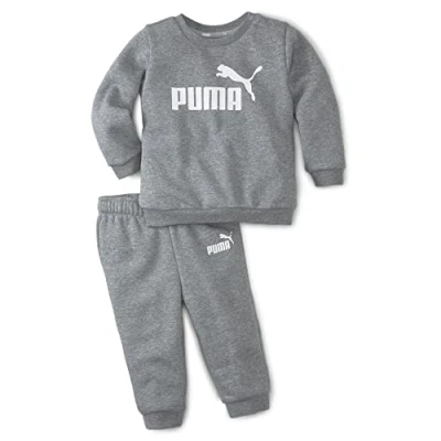 Afbeelding van PUMA Minicats ESS Crew Jogger Fl uniseks baby FL, middengrijs, heather, 104, medium grijs 3 4 jaar