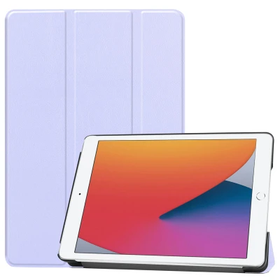 Afbeelding van Apple iPad 10.2 (2020) Hoes: iMoshion Trifold Bookcase Lila Kunstleder Tablet Hoezen
