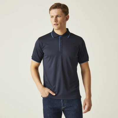 Afbeelding van Regatta Navigate Short Sleeve Polo RG264 BLACK/CLASSIC RED 3XL