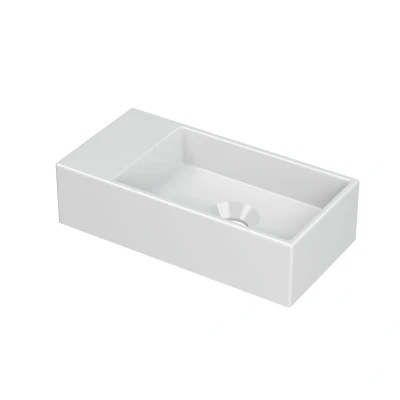 Afbeelding van INK Versus Fontein 36x18x9cm wasbak rechts 0 kraangaten Porselein Glans Wit