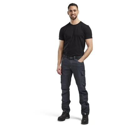 Afbeelding van Blåkläder Werkbroek unite kort model denim stretch marineblauw, maat XXL, Geschikt voor Veehouderij
