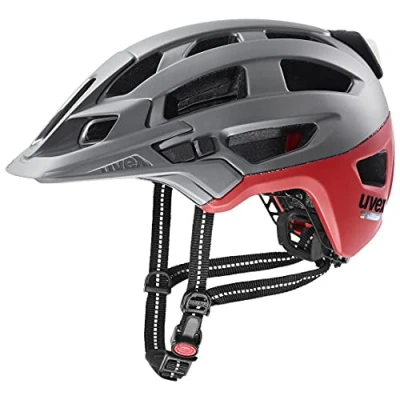 Afbeelding van uvex finale light 2.0 veilige stadshelm voor dames en heren incl. led licht autom. lichtsensor silver red matt 52 57 cm