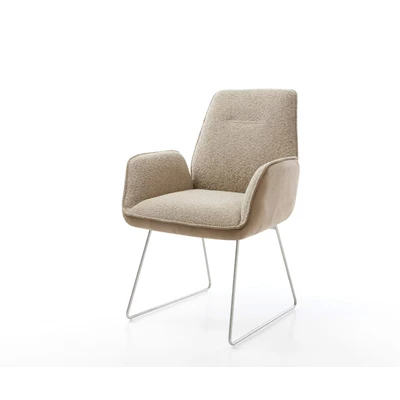 Afbeelding van DELIFE Eetkamerstoel Zoa Flex materiaalmix mud slipframe roestvrij staal pocketveer kern