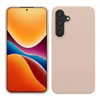 Afbeelding van kwmobile telefoonhoesje geschikt voor Samsung Galaxy S24 Plus Hoesje met siliconen coating Smartphone case in kokosmelk