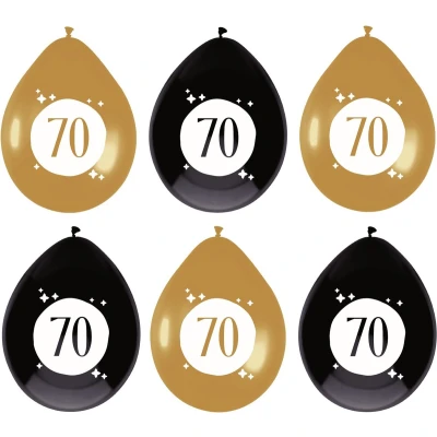 Afbeelding van Ballonnen 70 jaar Festive Goud 30cm 6 stuks