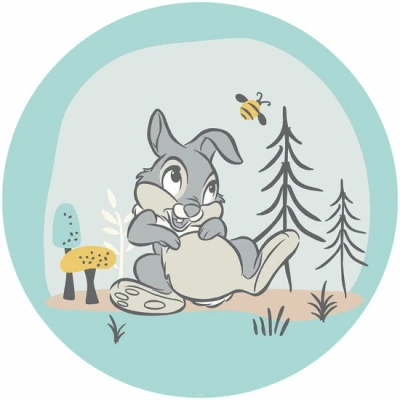 Afbeelding van Komar Fotobehang Bambi Thumper 125 x cm (breedte hoogte), rond en zelfklevend
