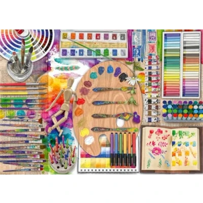 Afbeelding van Ravensburger The Artist&#039;s 500 stukjes groot puzzelpalet voor volwassenen 17535 elk stuk is uniek, de Softclick technologie betekent dat perfect in elkaar passen, 68,6 x