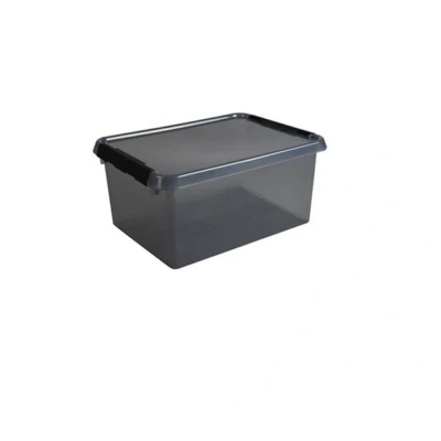 Afbeelding van Sunware Comfort Line opbergbox 15 Liter 40 x 30 18 cm transparant grijs/zwart
