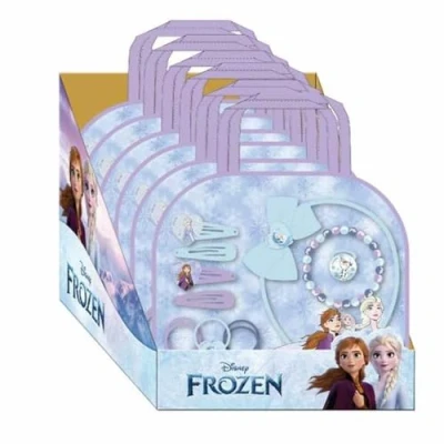 Afbeelding van Schoonheidsset voor kinderen van de ijskoningin, ideaal om je kleintjes te verrassen, bevat 5 haarelastiekjes, 1 haarband, 4 haarklemmen, armband en ring. Origineel product, ontworpen in Spanje