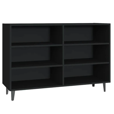 Afbeelding van Dressoir 103,5x35x70 cm spaanplaat zwart