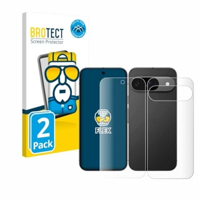 Afbeelding van BROTECT Screenprotector voor Google Pixel 9 (Voor+Achter) Folie Beschermfolie transparant volledig dekking (2 Stuks)