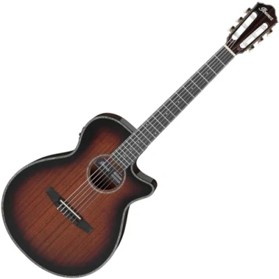 Afbeelding van Ibanez AEG74N Mahogany Sunburst High Gloss elektrisch akoestische klassieke gitaar
